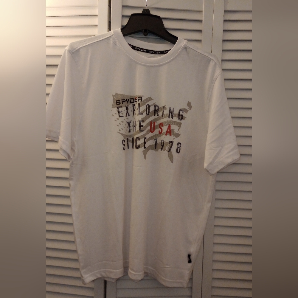 Spyder White Exploring USA Men's Tee